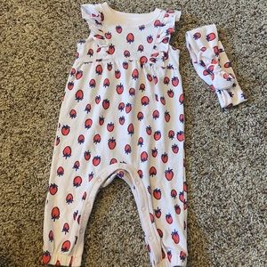 Cat & Jack Baby Girl Strawberry Jumpsuit/Romper. Size 3-6 Month